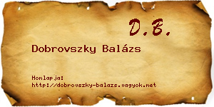 Dobrovszky Balázs névjegykártya