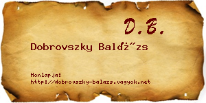 Dobrovszky Balázs névjegykártya