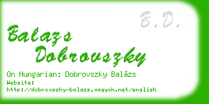 balazs dobrovszky business card