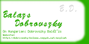 balazs dobrovszky business card